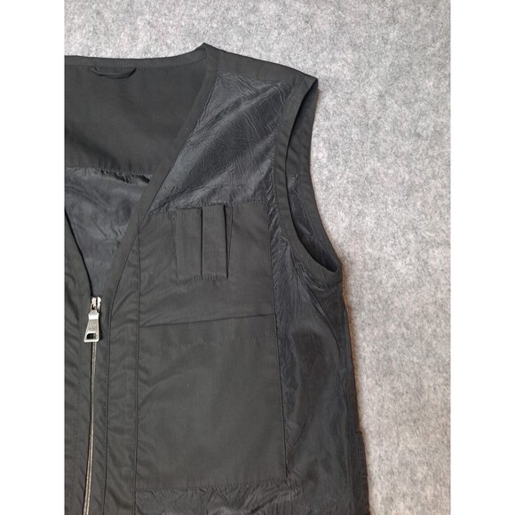 Prada Black SILK, LEATHER, VISCOSE Vest Men’s PRADA Sz 44 AWESOME - Picture 4 of 16